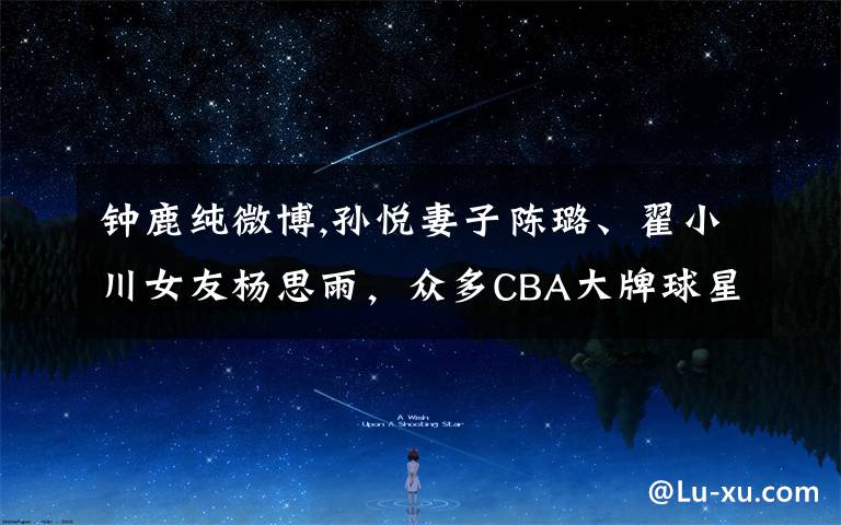 鐘鹿純微博,孫悅妻子陳璐、翟小川女友楊思雨，眾多CBA大牌球星的妻子，誰(shuí)最漂亮？