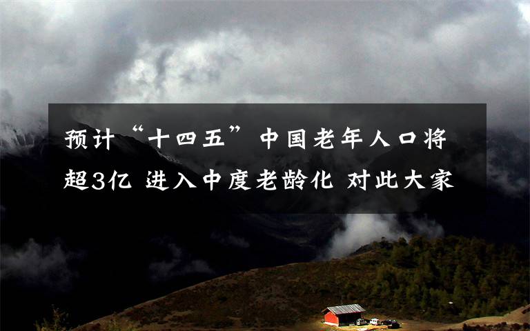 預計“十四五”中國老年人口將超3億 進入中度老齡化 對此大家怎么看？