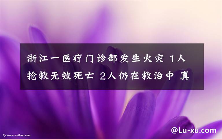 浙江一醫(yī)療門診部發(fā)生火災 1人搶救無效死亡 2人仍在救治中 真相原來是這樣！