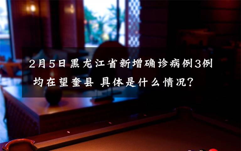 2月5日黑龍江省新增確診病例3例 均在望奎縣 具體是什么情況？