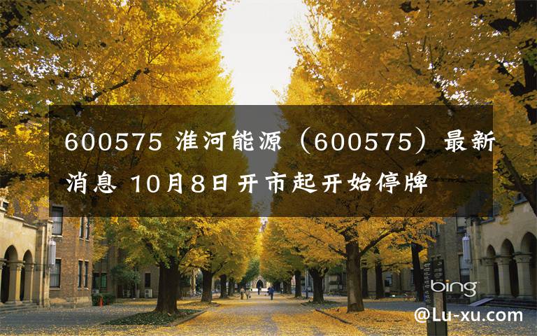 600575 淮河能源（600575）最新消息 10月8日開(kāi)市起開(kāi)始停牌