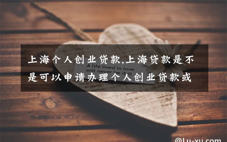 上海個(gè)人創(chuàng)業(yè)貸款,上海貸款是不是可以申請(qǐng)辦理個(gè)人創(chuàng)業(yè)貸款或者是個(gè)人信用貸款