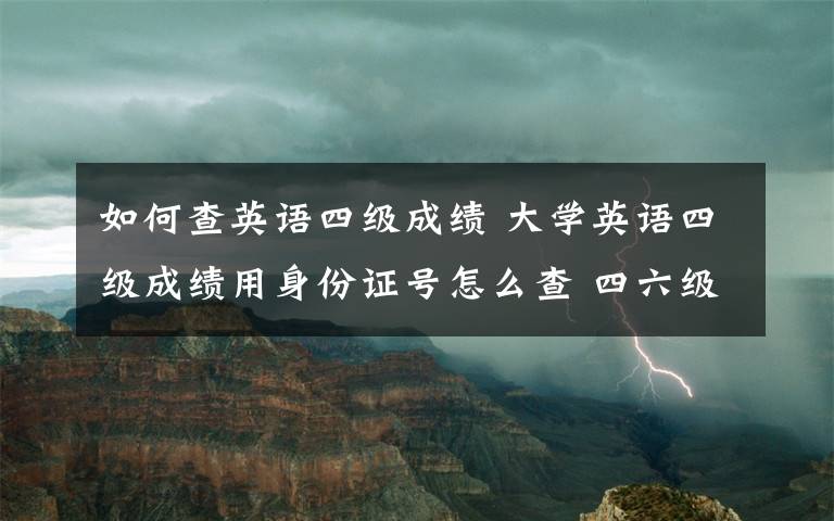 如何查英語(yǔ)四級(jí)成績(jī) 大學(xué)英語(yǔ)四級(jí)成績(jī)用身份證號(hào)怎么查 四六級(jí)準(zhǔn)考證號(hào)忘了怎么辦