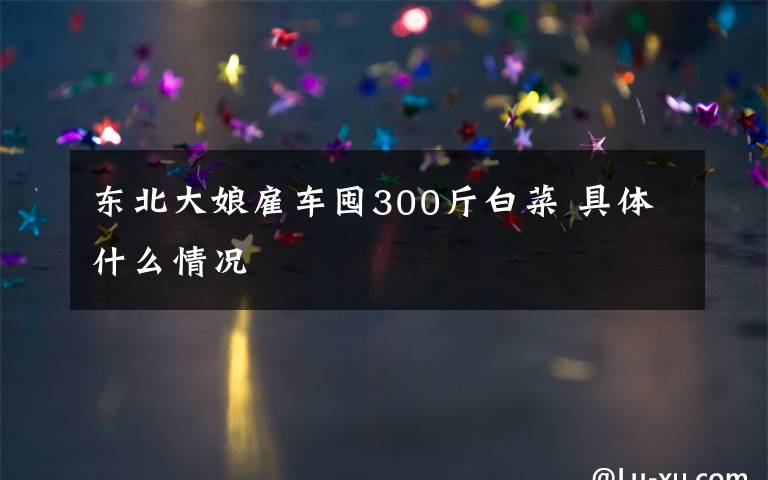 東北大娘雇車囤300斤白菜 具體什么情況