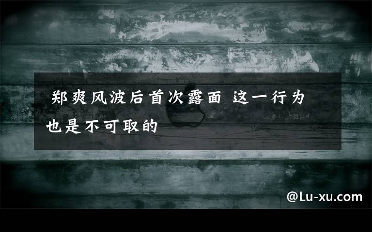  鄭爽風(fēng)波后首次露面 這一行為也是不可取的