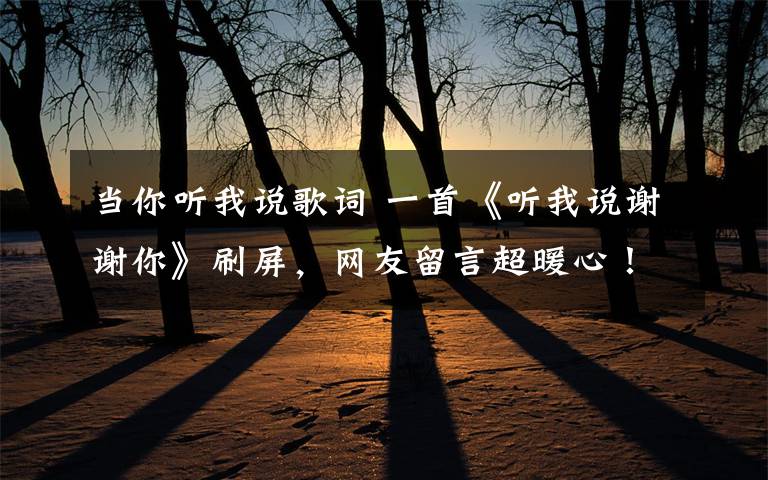 當(dāng)你聽我說歌詞 一首《聽我說謝謝你》刷屏，網(wǎng)友留言超暖心！