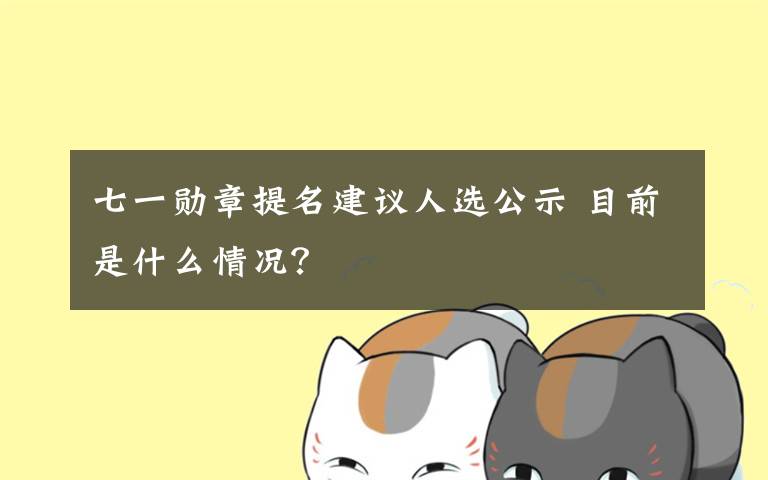 七一勛章提名建議人選公示 目前是什么情況？