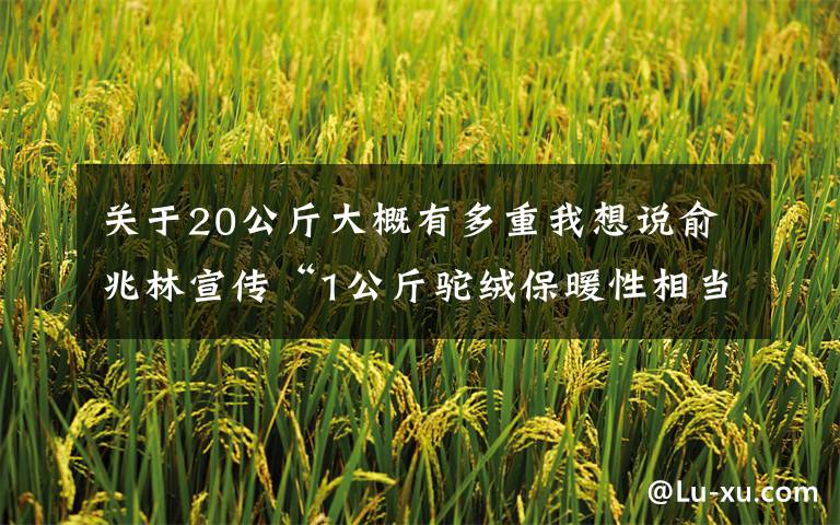 關(guān)于20公斤大概有多重我想說俞兆林宣傳“1公斤駝絨保暖性相當(dāng)于30斤棉花”涉虛假宣傳被罰1.5萬