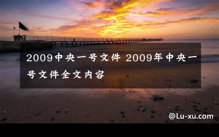 2009中央一號(hào)文件 2009年中央一號(hào)文件全文內(nèi)容