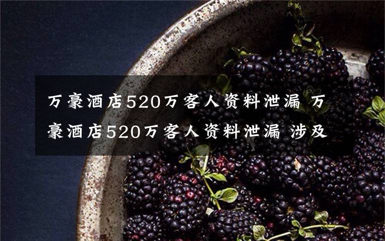 萬豪酒店520萬客人資料泄漏 萬豪酒店520萬客人資料泄漏 涉及個人地址和偏好等