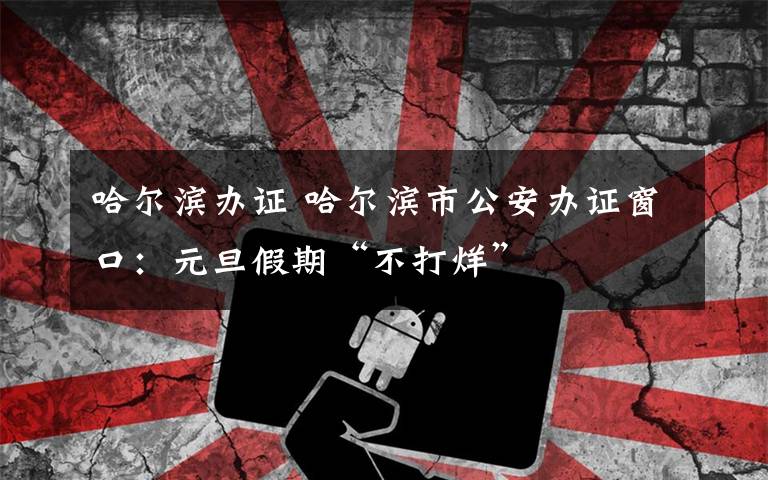 哈爾濱辦證 哈爾濱市公安辦證窗口：元旦假期“不打烊”