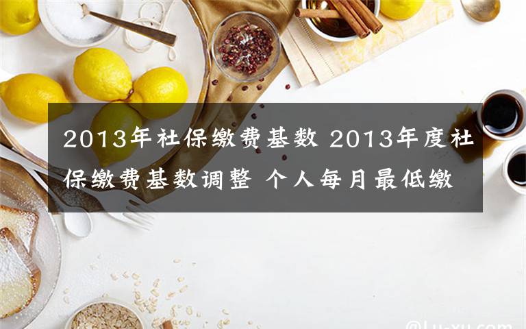 2013年社保繳費基數(shù) 2013年度社保繳費基數(shù)調整 個人每月最低繳費253元