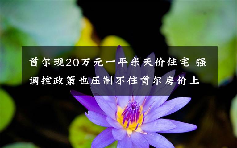 首爾現(xiàn)20萬元一平米天價(jià)住宅 強(qiáng)調(diào)控政策也壓制不住首爾房價(jià)上漲 究竟發(fā)生了什么?