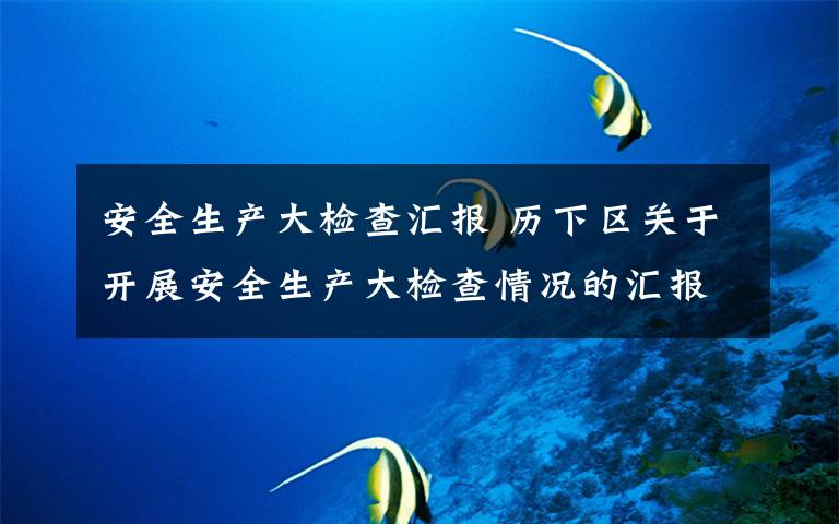 安全生產(chǎn)大檢查匯報(bào) 歷下區(qū)關(guān)于開展安全生產(chǎn)大檢查情況的匯報(bào)