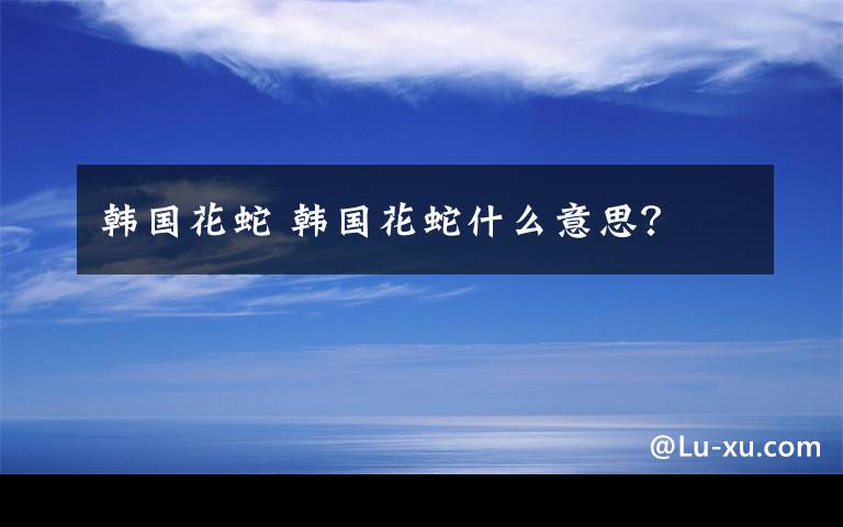 韓國花蛇 韓國花蛇什么意思？