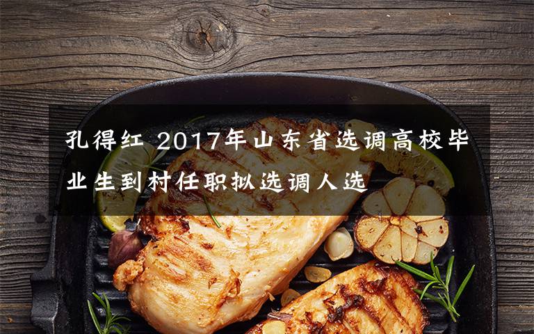 孔得紅 2017年山東省選調(diào)高校畢業(yè)生到村任職擬選調(diào)人選