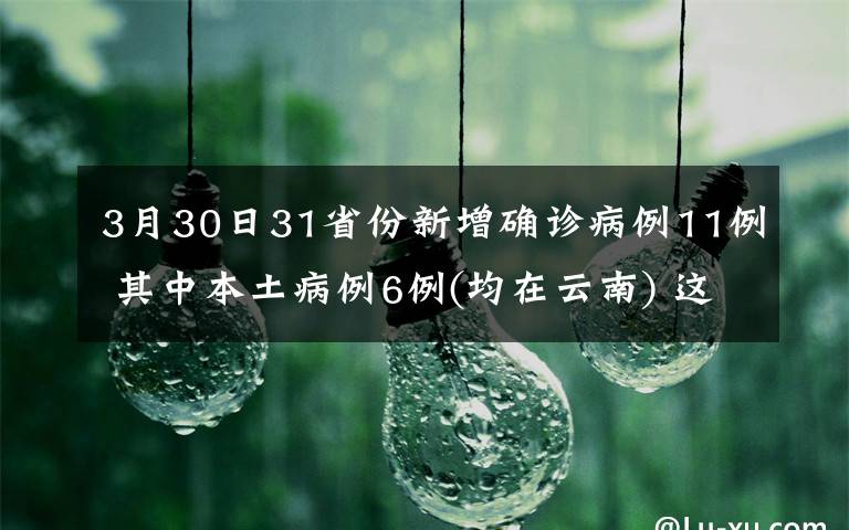 3月30日31省份新增確診病例11例 其中本土病例6例(均在云南) 這意味著什么?