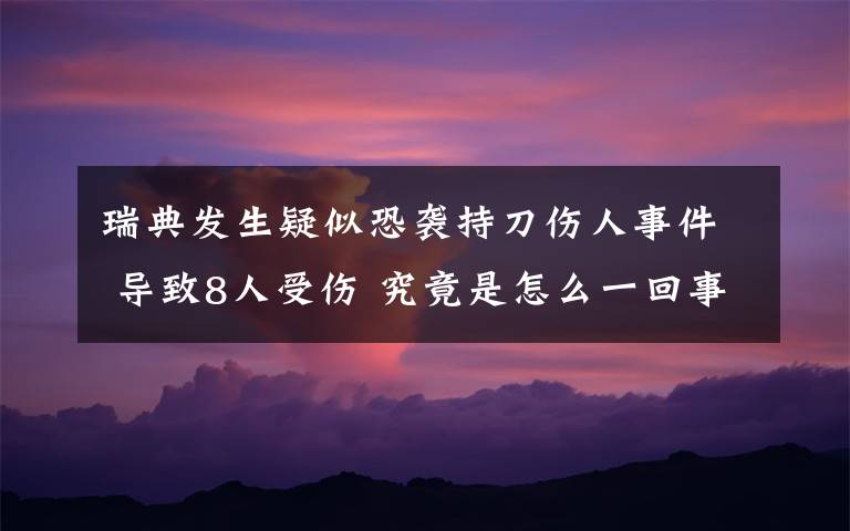 瑞典發(fā)生疑似恐襲持刀傷人事件 導(dǎo)致8人受傷 究竟是怎么一回事?