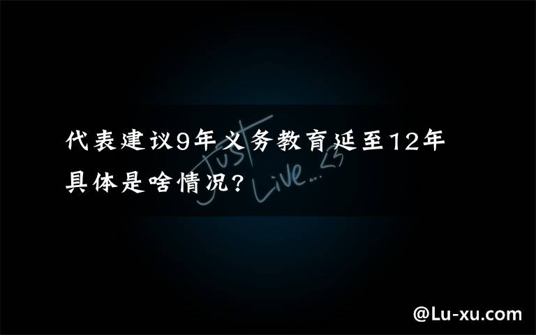 代表建議9年義務(wù)教育延至12年 具體是啥情況?