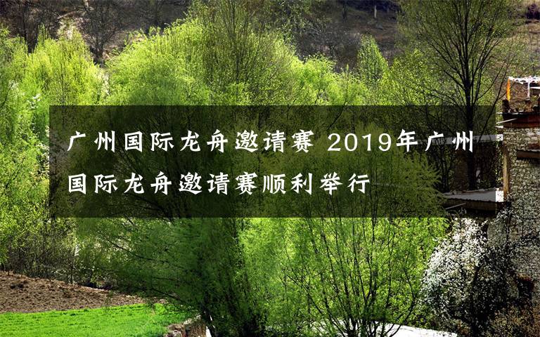 廣州國際龍舟邀請賽 2019年廣州國際龍舟邀請賽順利舉行