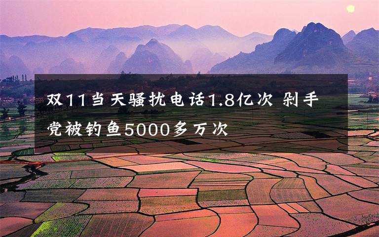 雙11當天騷擾電話1.8億次 剁手黨被釣魚5000多萬次