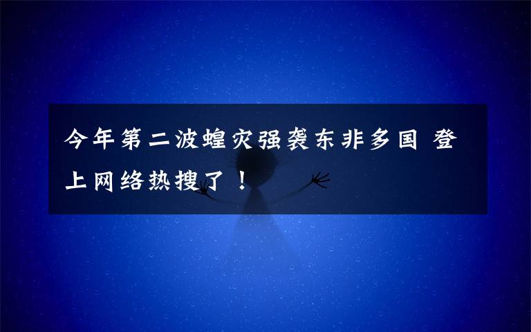 今年第二波蝗災(zāi)強(qiáng)襲東非多國(guó) 登上網(wǎng)絡(luò)熱搜了！