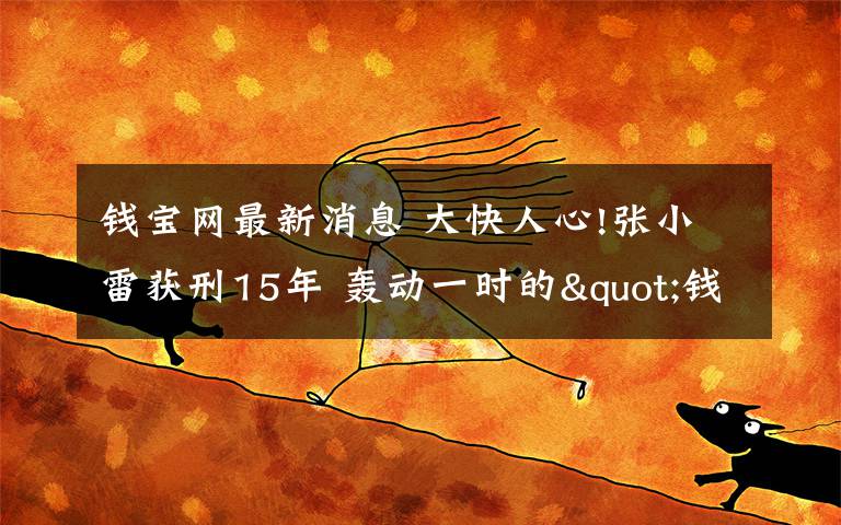 錢寶網(wǎng)最新消息 大快人心!張小雷獲刑15年 轟動(dòng)一時(shí)的"錢寶網(wǎng)”事件回顧令人氣憤至極