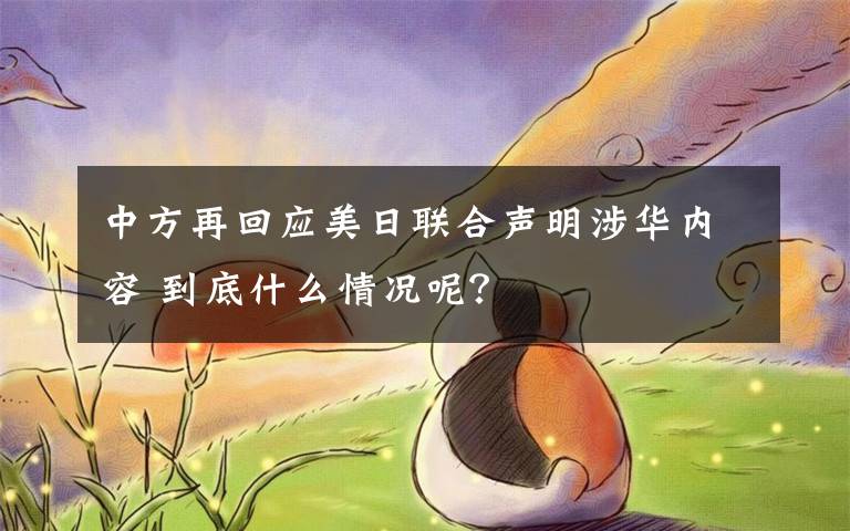 中方再回應(yīng)美日聯(lián)合聲明涉華內(nèi)容 到底什么情況呢？