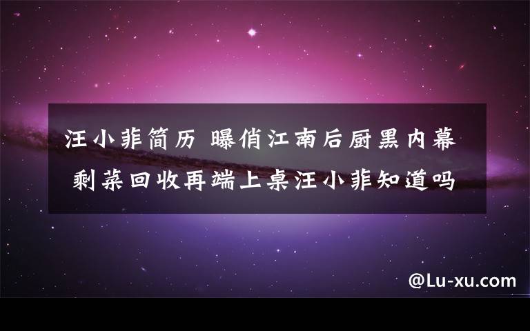 汪小菲簡歷 曝俏江南后廚黑內(nèi)幕 剩菜回收再端上桌汪小菲知道嗎？