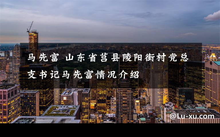 馬先富 山東省莒縣陵陽街村黨總支書記馬先富情況介紹