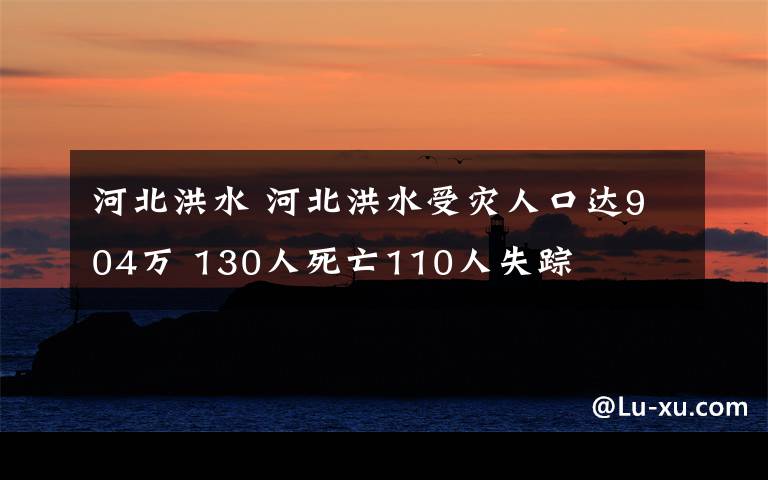 河北洪水 河北洪水受災人口達904萬 130人死亡110人失蹤