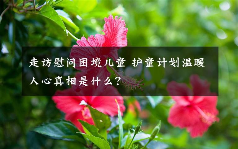 走訪慰問困境兒童 護(hù)童計(jì)劃溫暖人心真相是什么？