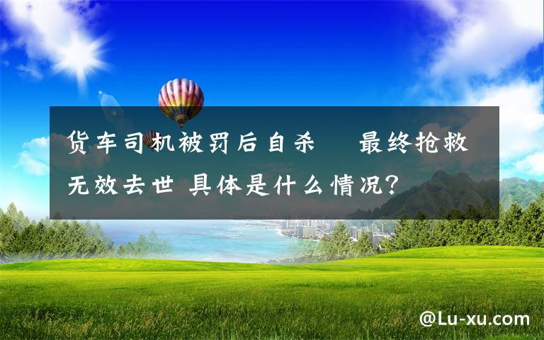 貨車(chē)司機(jī)被罰后自殺? 最終搶救無(wú)效去世 具體是什么情況？