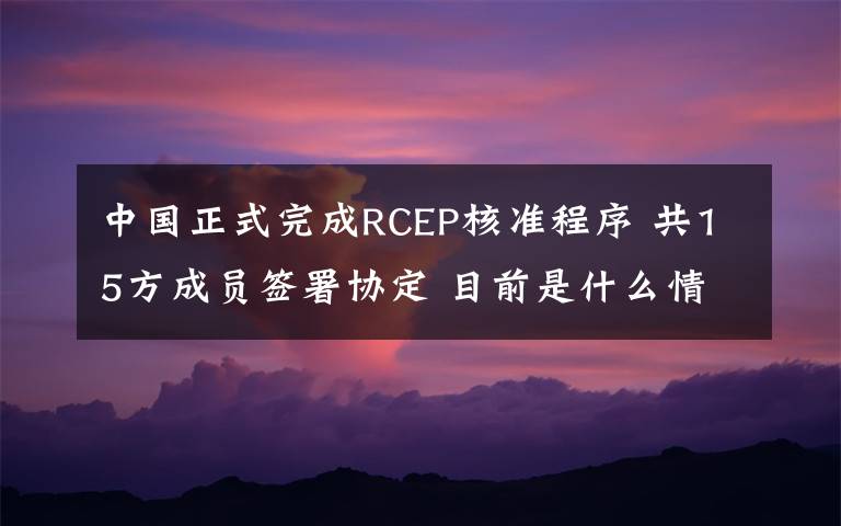 中國正式完成RCEP核準(zhǔn)程序 共15方成員簽署協(xié)定 目前是什么情況？