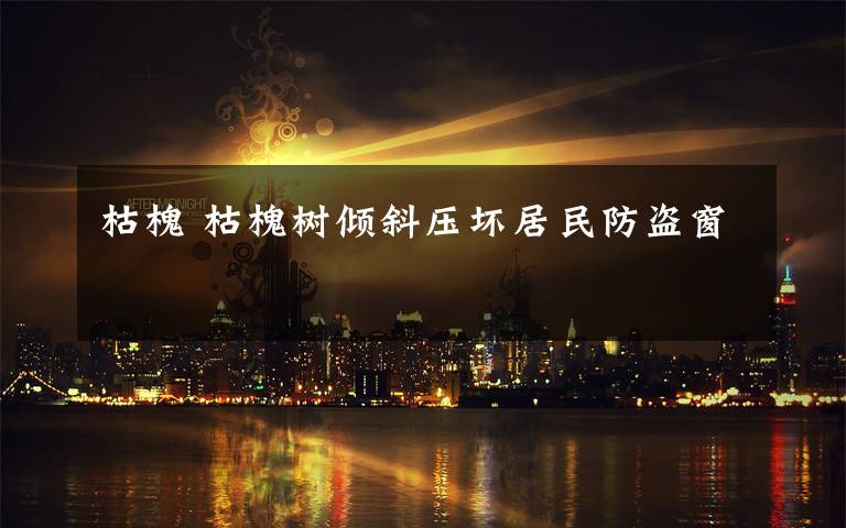 枯槐 枯槐樹(shù)傾斜壓壞居民防盜窗