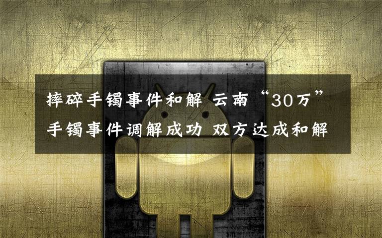 摔碎手鐲事件和解 云南“30萬”手鐲事件調(diào)解成功 雙方達(dá)成和解