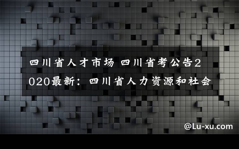 四川省人才市場(chǎng) 四川省考公告2020最新：四川省人力資源和社會(huì)廳官網(wǎng)6月11日起報(bào)名