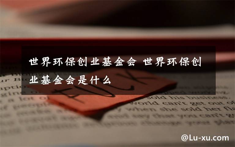 世界環(huán)保創(chuàng)業(yè)基金會 世界環(huán)保創(chuàng)業(yè)基金會是什么