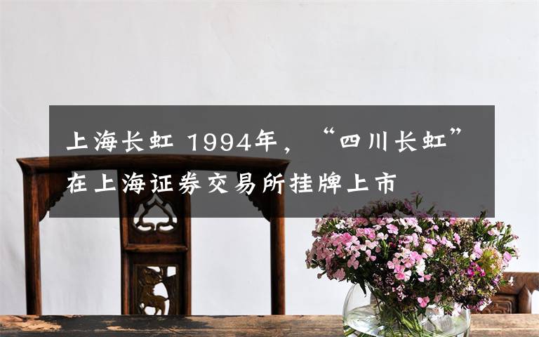 上海長虹 1994年，“四川長虹”在上海證券交易所掛牌上市