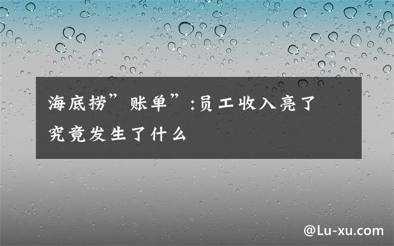 海底撈”賬單”:員工收入亮了 究竟發(fā)生了什么