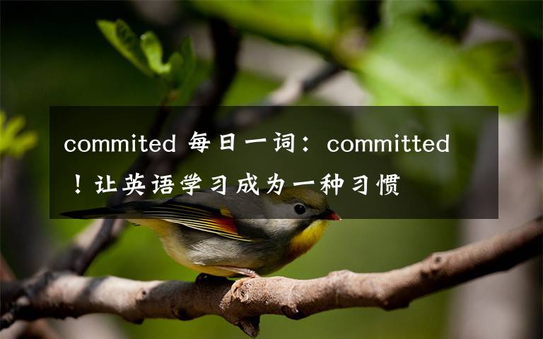 commited 每日一詞：committed！讓英語學(xué)習(xí)成為一種習(xí)慣