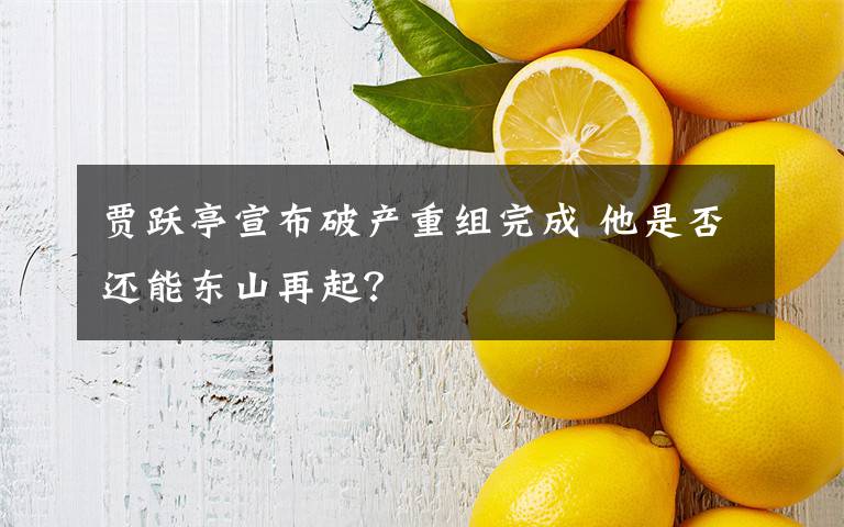 賈躍亭宣布破產(chǎn)重組完成 他是否還能東山再起？