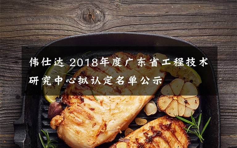 偉仕達(dá) 2018年度廣東省工程技術(shù)研究中心擬認(rèn)定名單公示