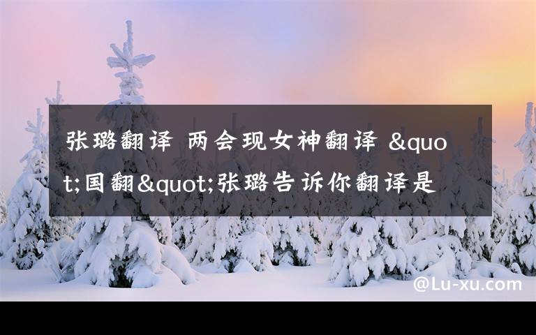 張璐翻譯 兩會(huì)現(xiàn)女神翻譯 "國(guó)翻"張璐告訴你翻譯是怎么煉成的