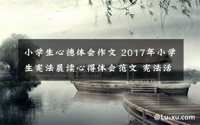 小學生心德體會作文 2017年小學生憲法晨讀心得體會范文 憲法活動觀看學習心得