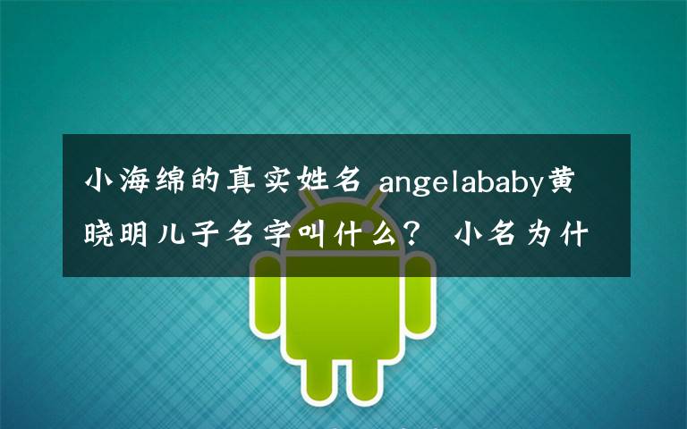 小海綿的真實姓名 angelababy黃曉明兒子名字叫什么？ 小名為什么叫小海綿？