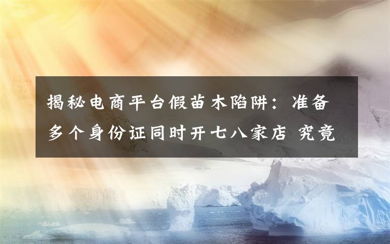 揭秘電商平臺假苗木陷阱：準備多個身份證同時開七八家店 究竟發(fā)生了什么?