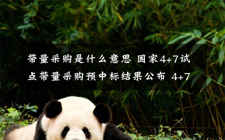 帶量采購是什么意思 國家4+7試點帶量采購預中標結(jié)果公布 4+7是什么意思