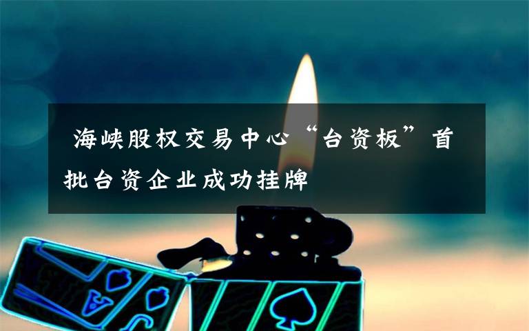  海峽股權(quán)交易中心“臺(tái)資板”首批臺(tái)資企業(yè)成功掛牌