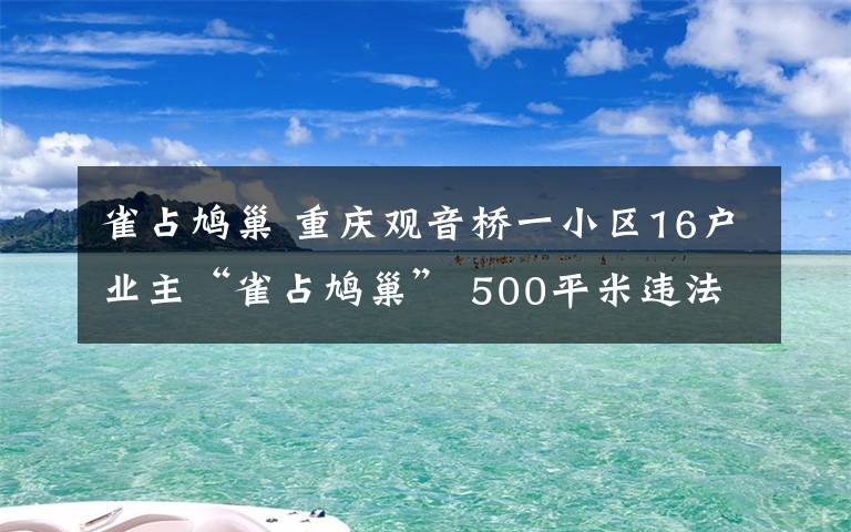 雀占鳩巢 重慶觀音橋一小區(qū)16戶業(yè)主“雀占鳩巢” 500平米違法建筑被拆除